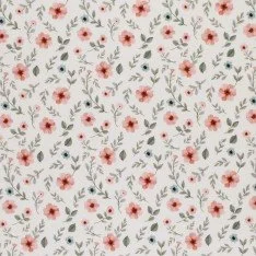 Jersey Di Cotone Stampa Digitale - Fiori Di Garofano Rosa Polveroso