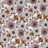 Jersey Cotton Fabric Digital Print - Vintage Daisy Clay Pink
