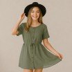 Lichtgewicht Linnen Viscose Slub Stof Leger Groen - (Modestoffen)