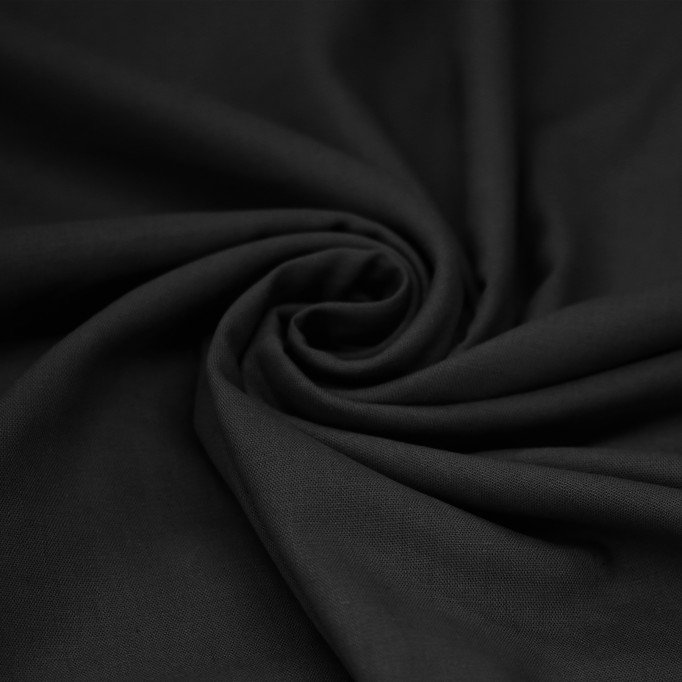Lightweight Linen Viscose Slub Fabric Black - (Fashion Fabrics)