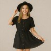 Lightweight Linen Viscose Slub Fabric Black - (Fashion Fabrics)
