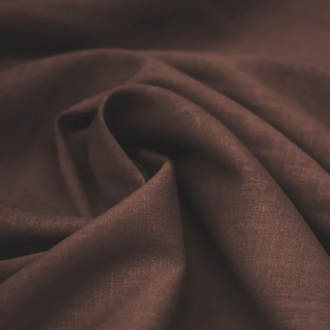 Tissu Lin Viscose Fil Flammé Brun - (Tissus De Mode)