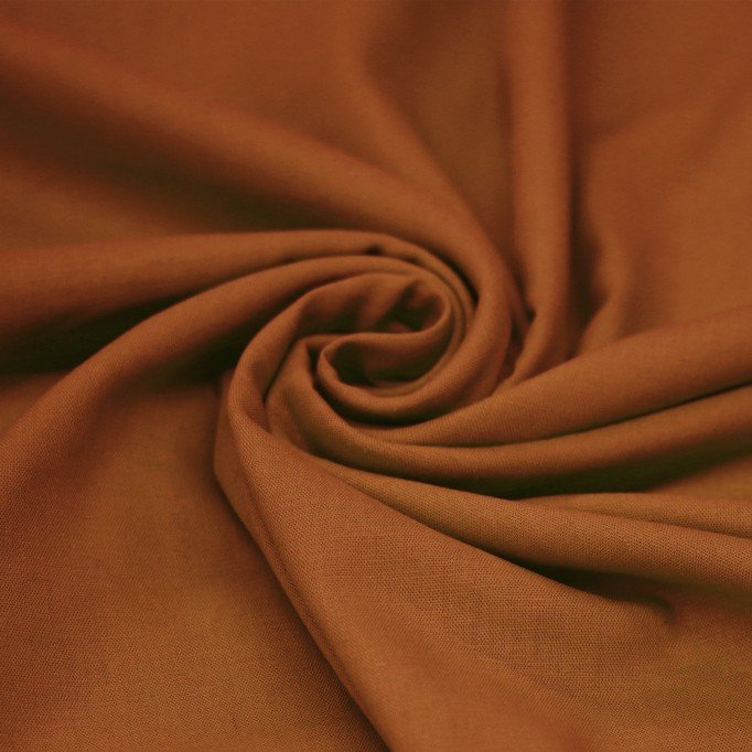 Leichte Leinen Viskose Slub Stoff Cognac - (Modestoffe)