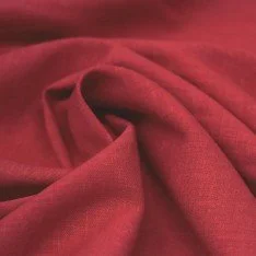 Tissu Lin Viscose Fil Flammé Rouge Foncé