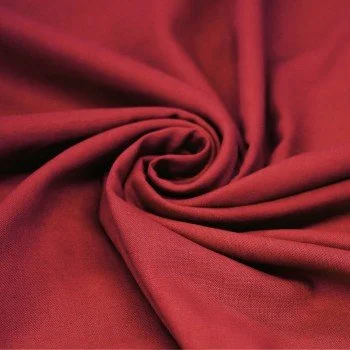 Tkanina Len z Wiskozą Ciemny Czerwony