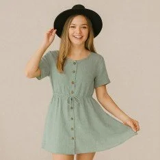 Tissu Lin Viscose Fil Flammé Vert Poussiéreux