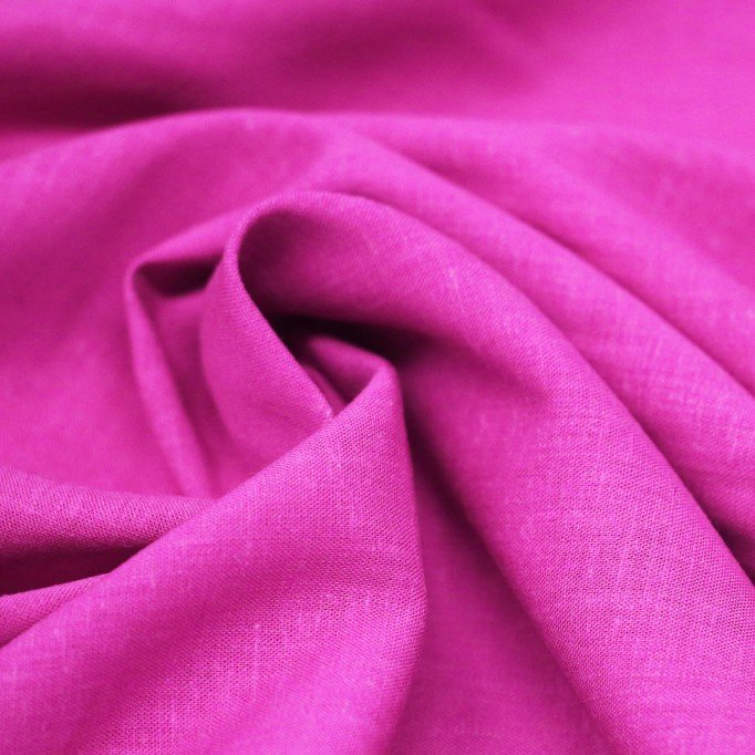 Tissu Lin Viscose Fil Flammé Rose Vif - (Tissus De Mode)