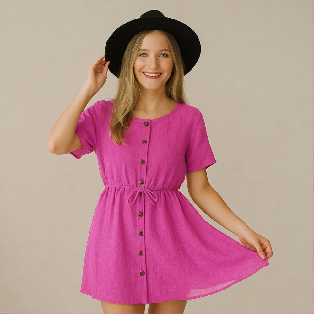 Lightweight Linen Viscose Slub Fabric Hot Pink Lightweight Linen Viscose Slub Fabric Hot Pink