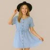 Lightweight Linen Viscose Slub Fabric Light Blue - (Fashion Fabrics)