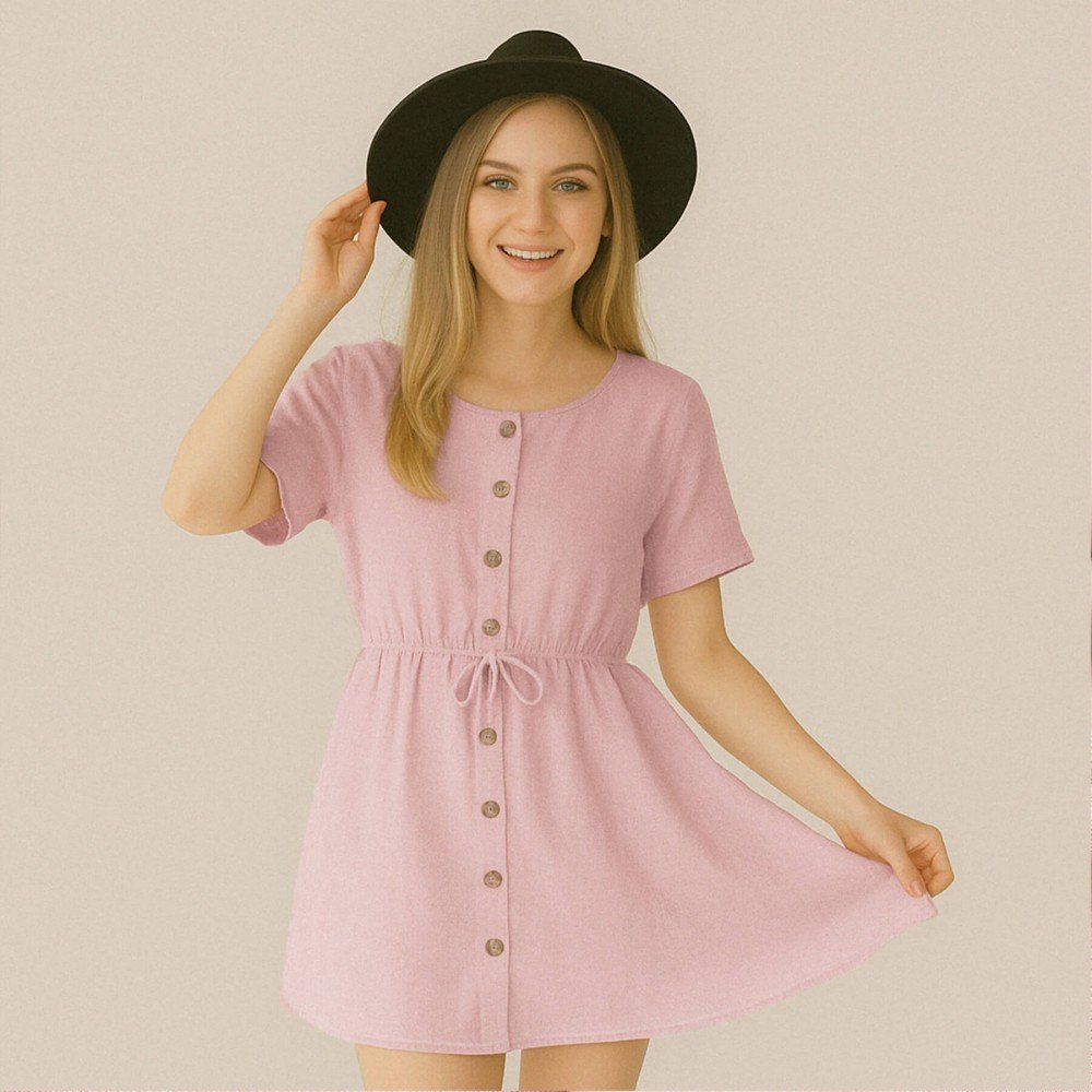 Lightweight Linen Viscose Slub Fabric Light Pink