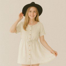 Tkanina Len z Wiskozą Naturalny Beż