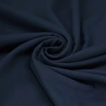 Letvægts Viskose Hør Slub Stof Navy Blå - (Fashion Stoffer)