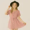 Lightweight Linen Viscose Slub Fabric Nude Pink - (Fashion Fabrics)