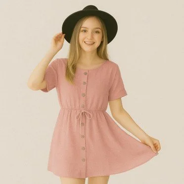 Tissu Lin Viscose Fil Flammé Nude Rose - (Tissus De Mode)