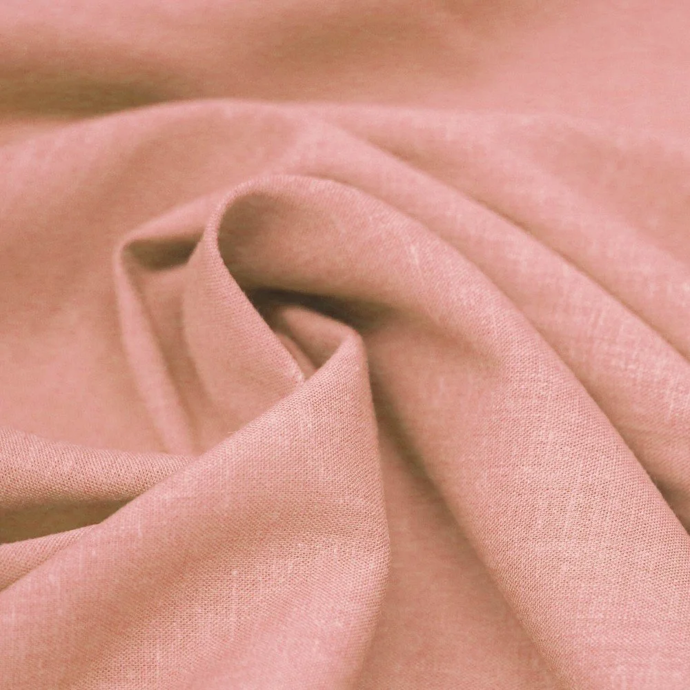Letvægts Viskose Hør Slub Stof Nude Pink