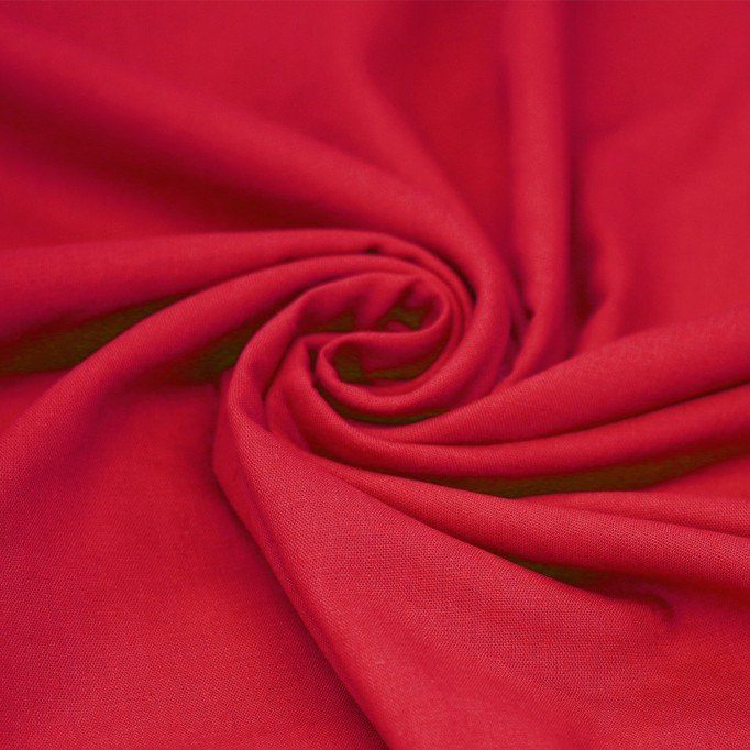 Tessuto Di lino Viscosa Slub Rosso - (Tessuti Moda)