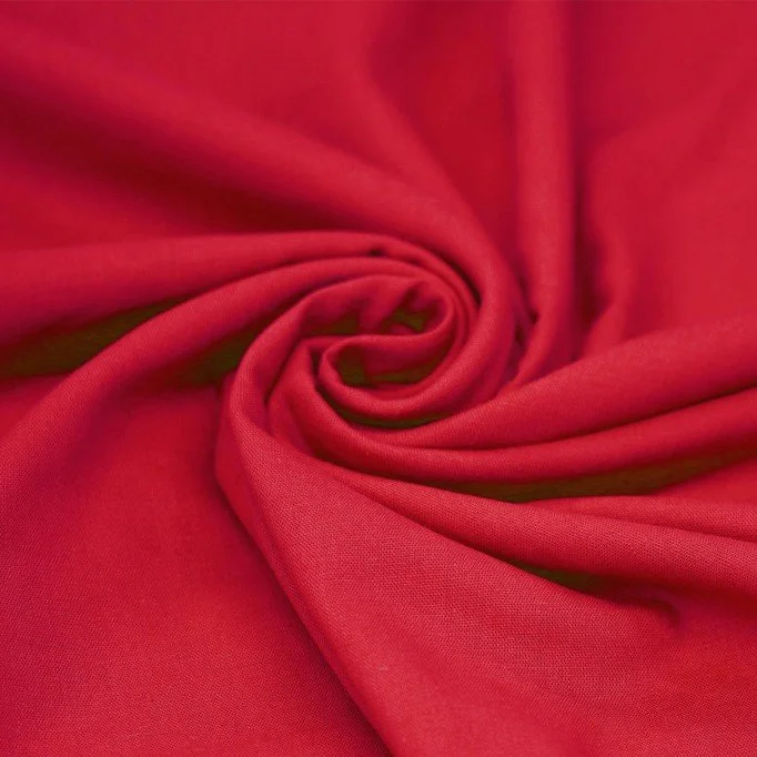 Tessuto Di lino Viscosa Slub Rosso - (Tessuti Moda)