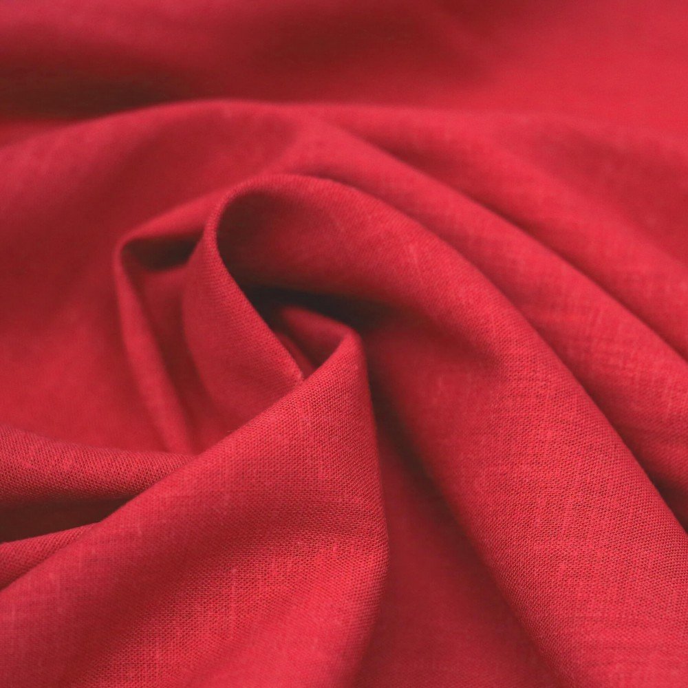 Leichte Leinen Viskose Slub Stoff Rot
