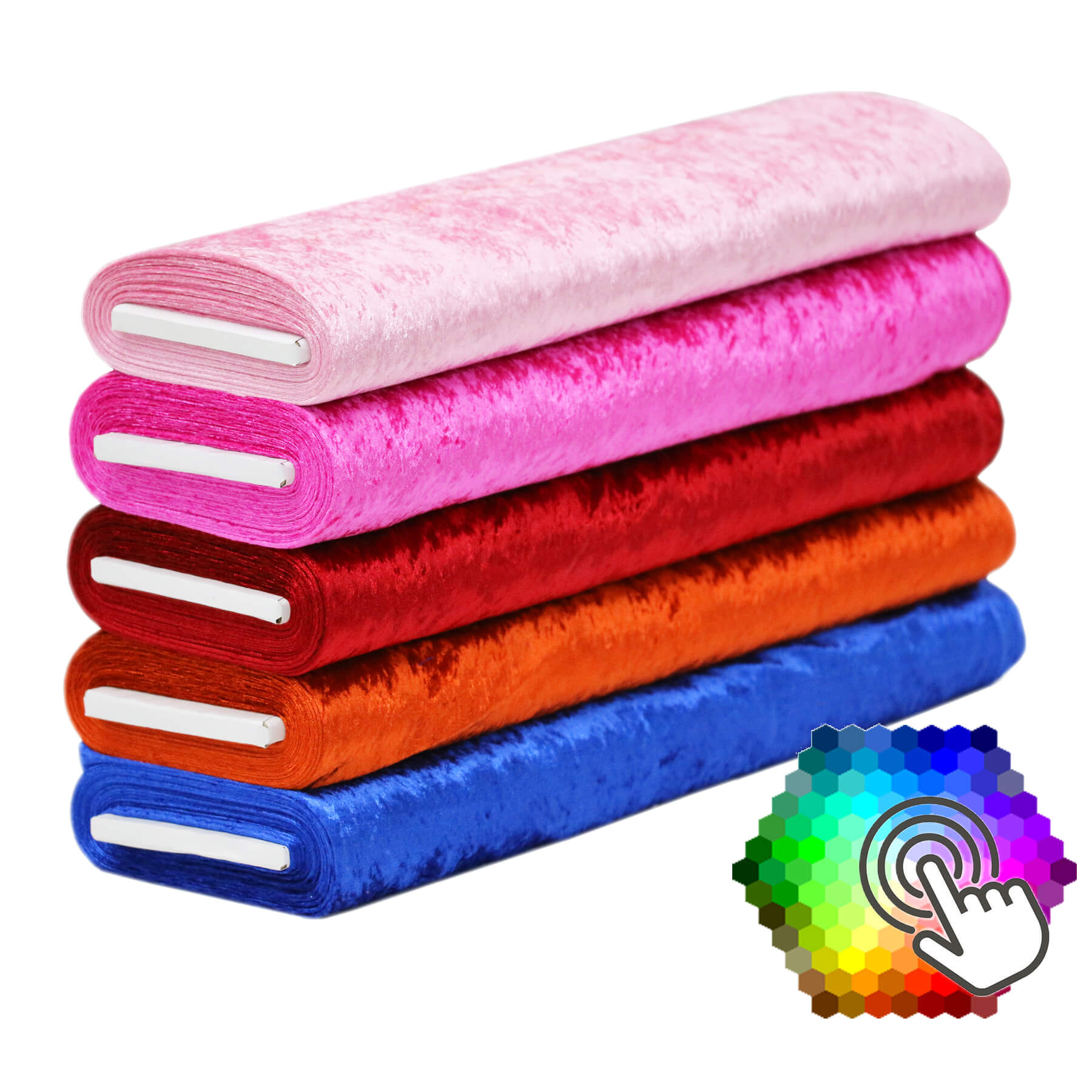 Velour De Panne Stof 5 Kleuren 15 Meter Pakket