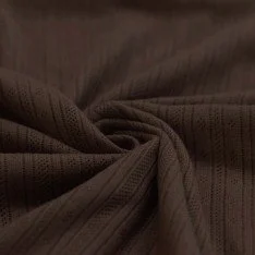 Tessuto A Maglia Pointoille (Strisce) Marrone Cioccolato