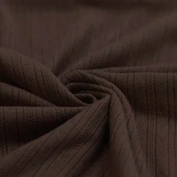 Tessuto A Maglia Pointoille (Strisce) Marrone Cioccolato Tessuto A Maglia Pointoille (Strisce) Marrone Cioccolato
