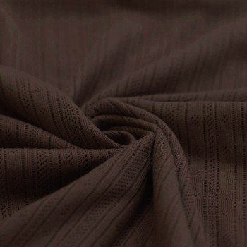 Tessuto A Maglia Pointoille (Strisce) Marrone Cioccolato Tessuto A Maglia Pointoille (Strisce) Marrone Cioccolato