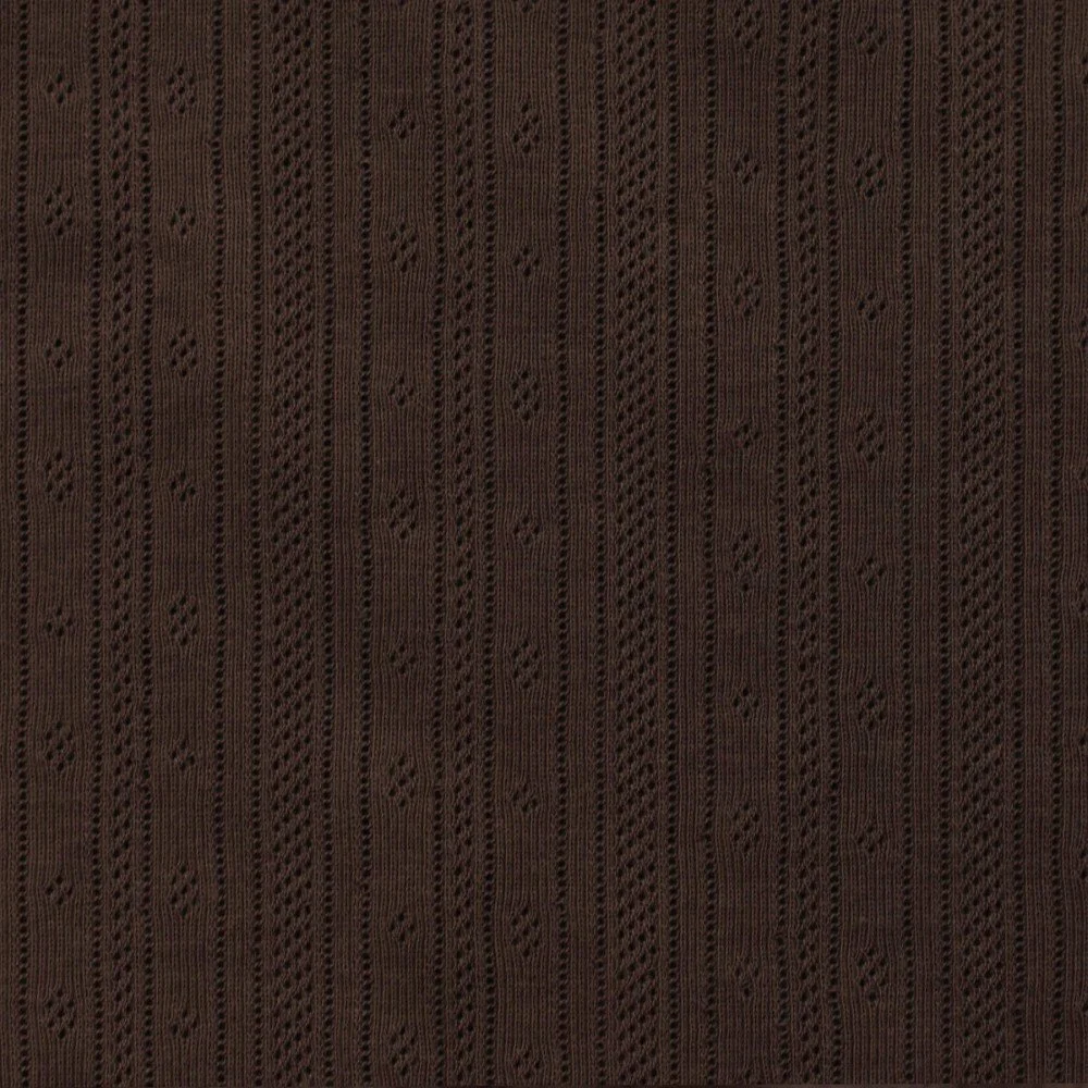 Pointelle Jersey Stof (Strepen) Chocolade Bruin Pointelle Jersey Stof (Strepen) Chocolade Bruin - (Jersey Stoffen)