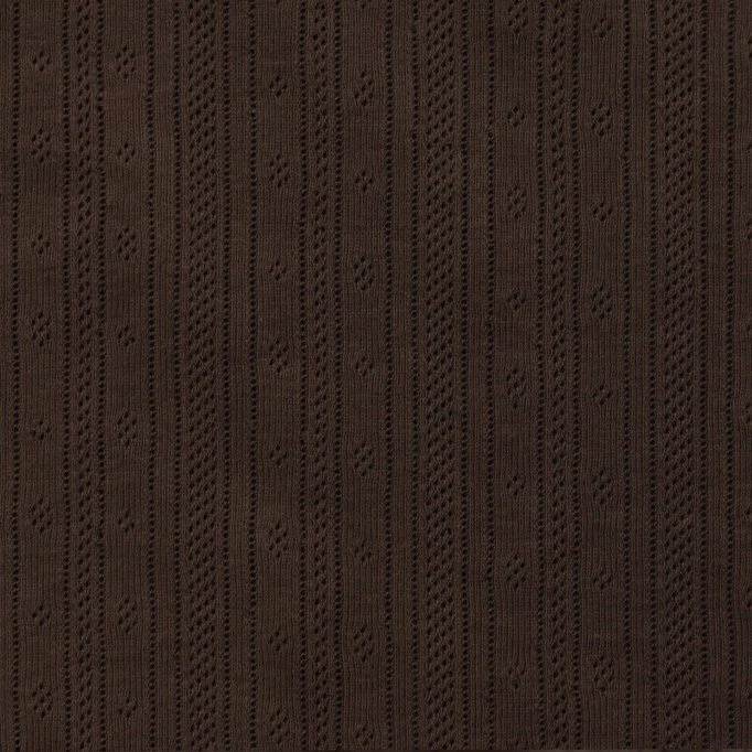 Tissu Jersey Pointoille (Rayures) Brun Chocolat - (Tissus Jersey)