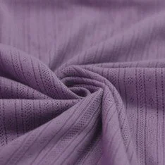 Tessuto A Maglia Pointoille (Strisce) Viola Polveroso