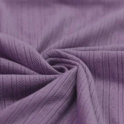 Pointelle Jersey Stof (Strepen) Dusty Paars Pointelle Jersey Stof (Strepen) Dusty Paars