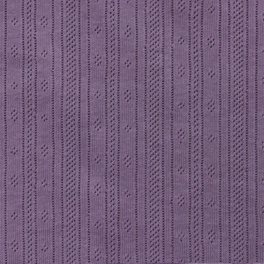 Tessuto A Maglia Pointoille (Strisce) Viola Polveroso - (Jersey Tessuti)