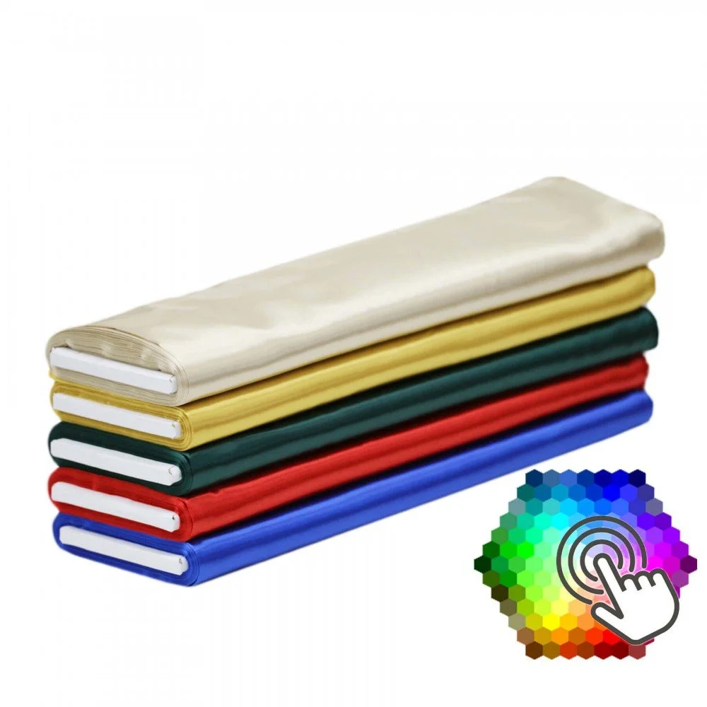 Tessuto Raso Di Poliestere 5 Colori 15 Metri Pacchetto Tessuto Raso Di Poliestere 5 Colori 15 Metri Pacchetto