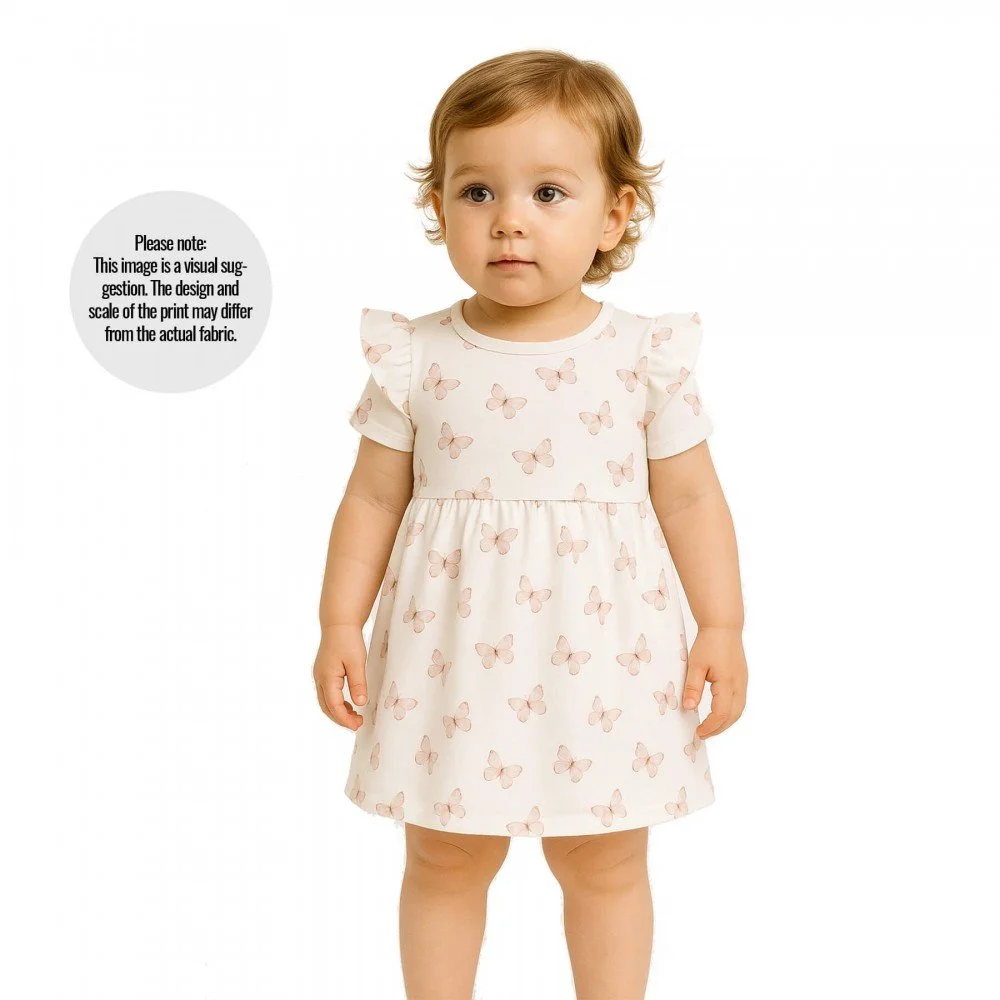 Rippstrick Jersey Stoff - Schmetterlinge Rippstrick Jersey Stoff - Schmetterlinge - (Jersey Stoffe)