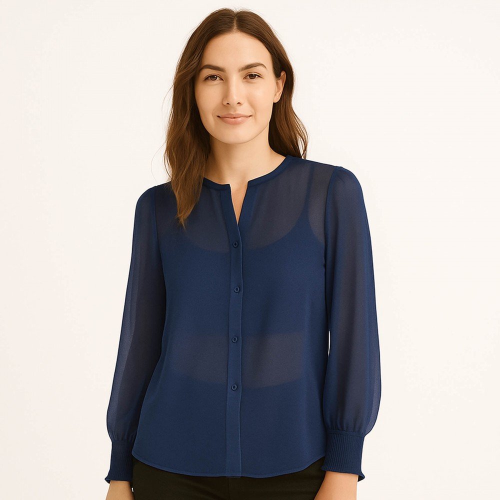 Chiffon Stoff Marineblau  - (Chiffon Stoffe)