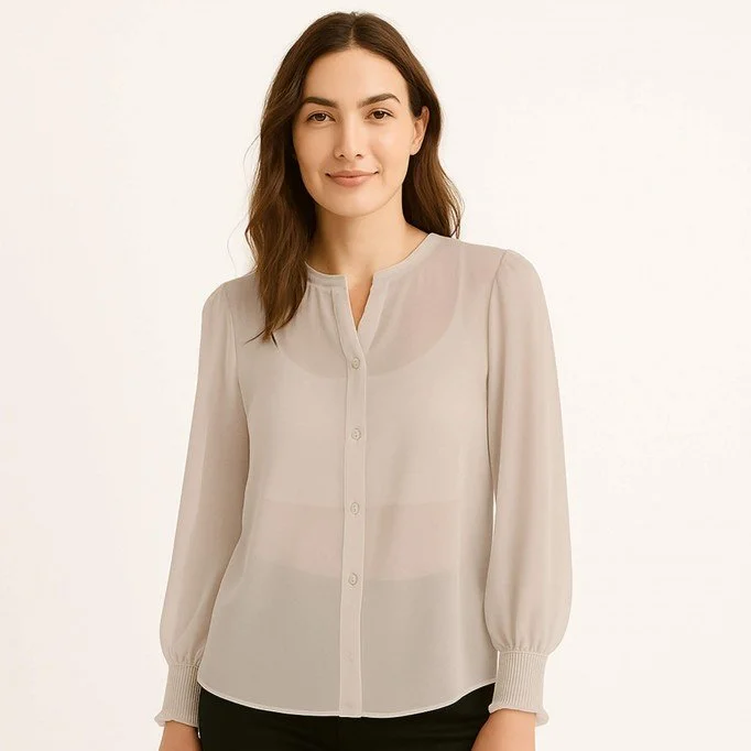Chiffon Fabric Beige  - (Chiffon Fabric)