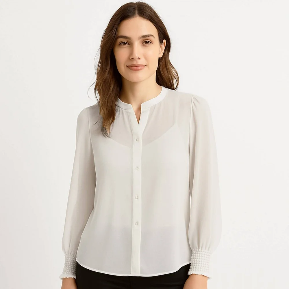 Chiffon Stoff Ecru Chiffon Stoff Ecru - (Chiffon Stoffe)