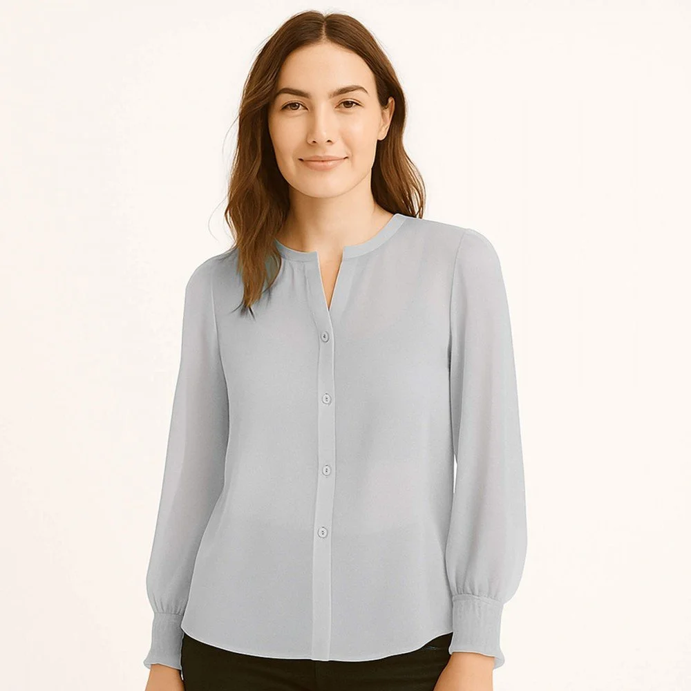 Chiffon Stoff Hellgrau - leichte Meterware Chiffon Stoff Hellgrau - (Chiffon Stoffe)