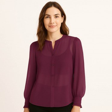 Chiffon Stoff Bordeaux - (Chiffon Stoffe)