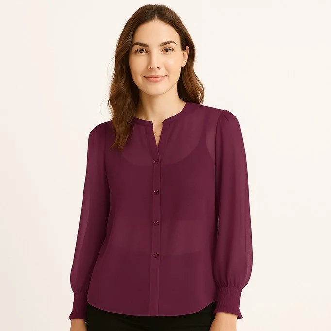 Chiffon Stof Bordeaux - (Chiffon Stoffen )