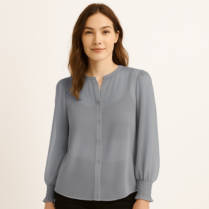 Chiffon Stoff Grau - (Chiffon Stoffe)