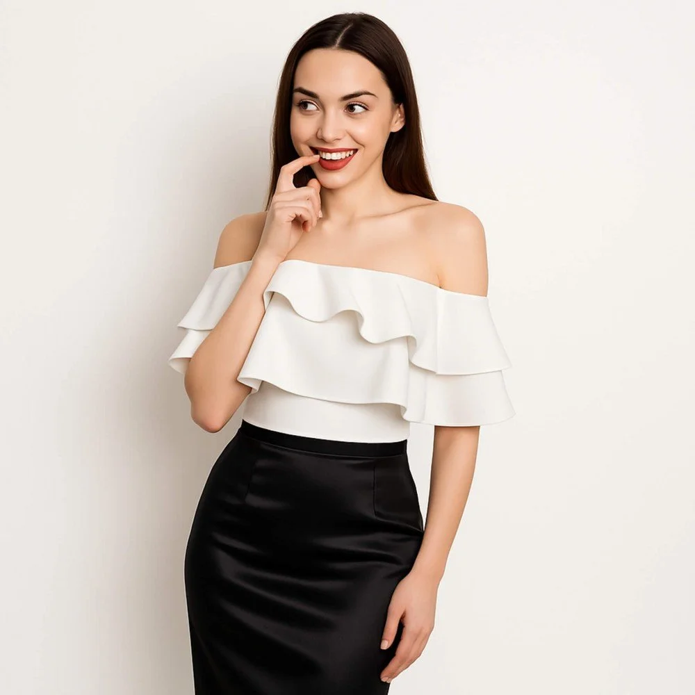 Deluxe Satin Stretch Stof Sort Deluxe Satin Stretch Stof Sort