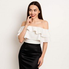 Satyna Gruba Matowa Elastyczna Czarny