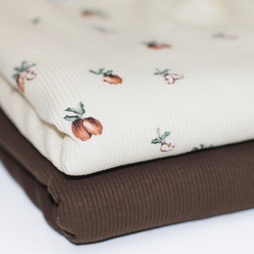 Rib Jersey Strikstof - Vintage Æble Beige