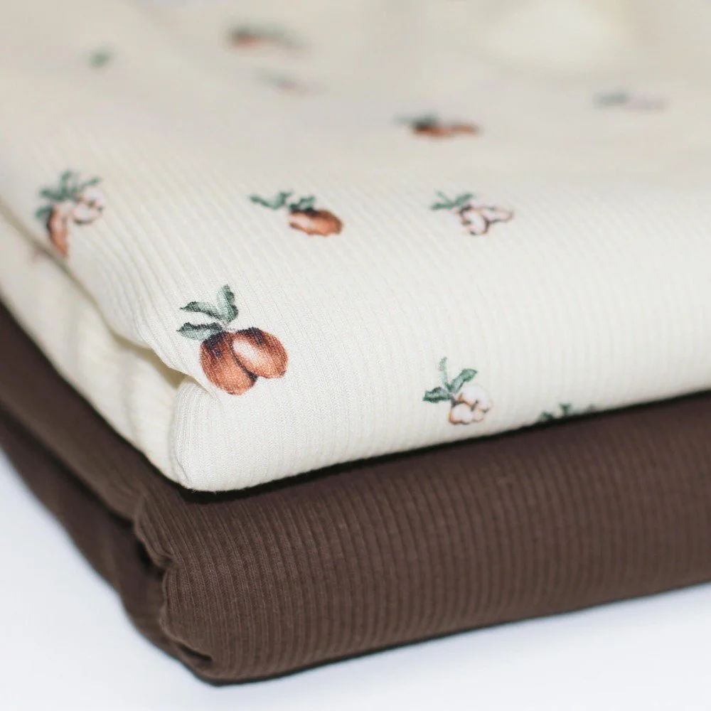 Rib Jersey Stof - Vintage Appel Beige