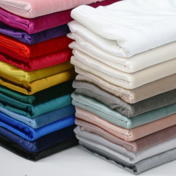 Tissu Velours Élastique Cobalt - (Tissus De Mode)