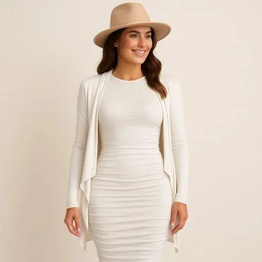 Bamboe Jersey Stof Ecru - (Bamboe Jersey Stoffen )