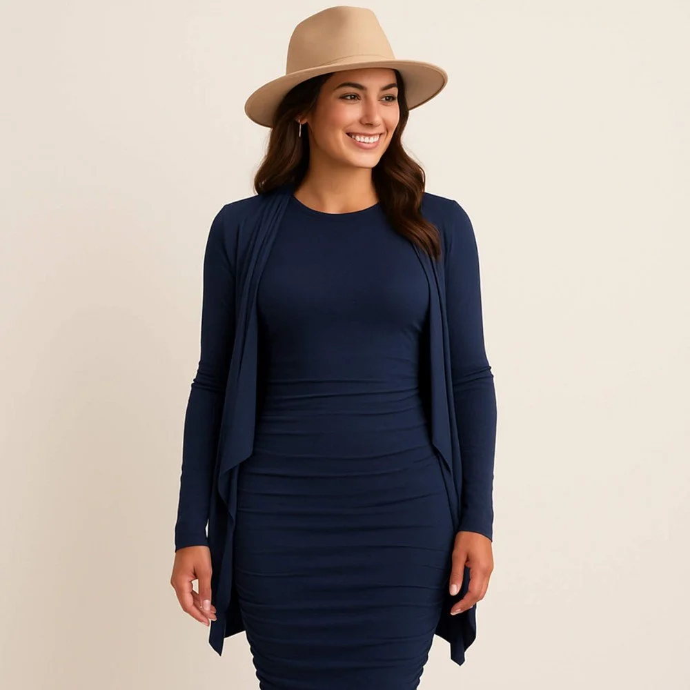Bamboe Jersey Stof Marine 