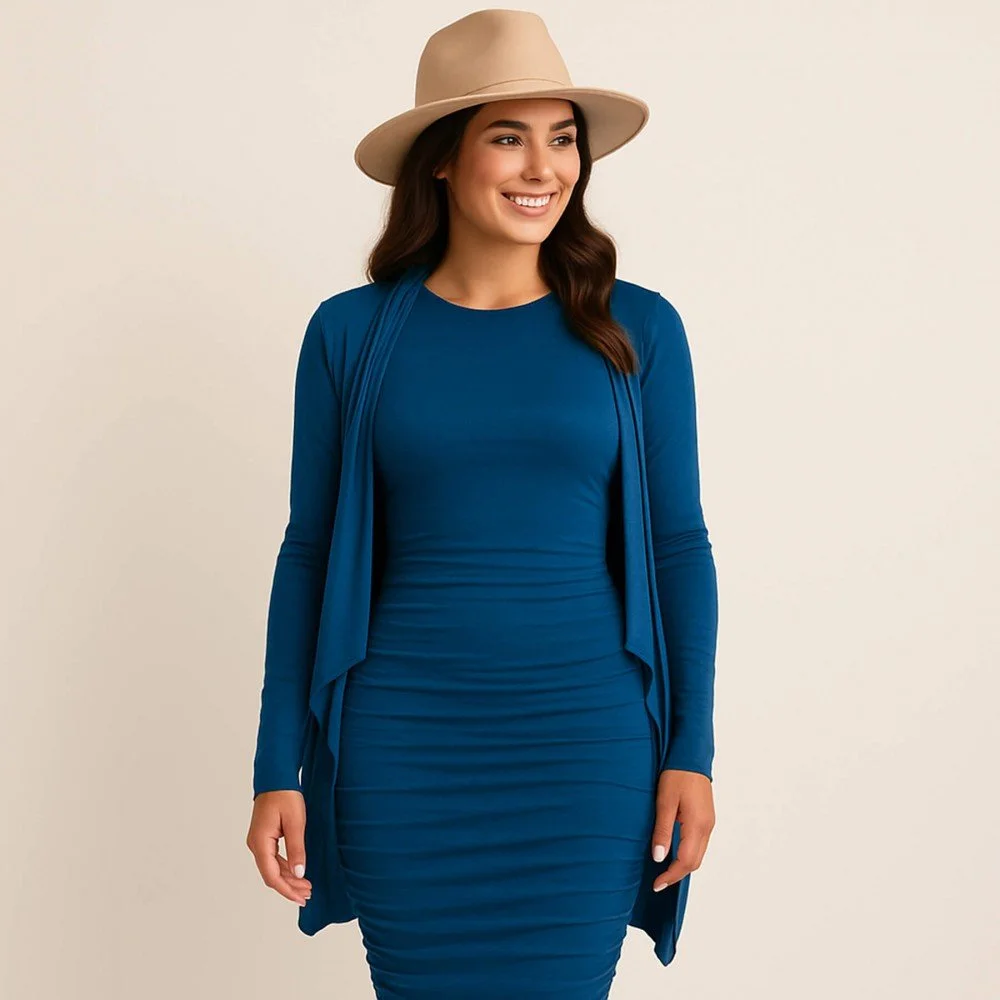 Bamboe Jersey Stof Petrol Blauw