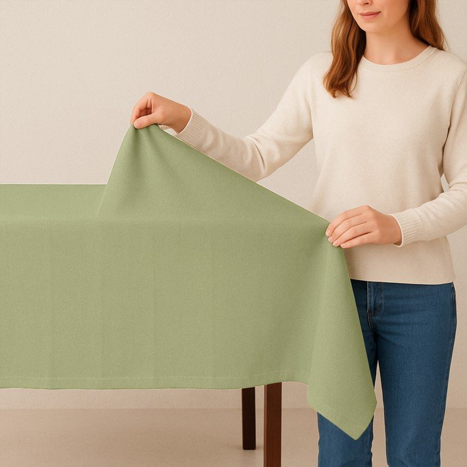 Burlington Fabric Khaki Green Tkanina Stretch Panama 