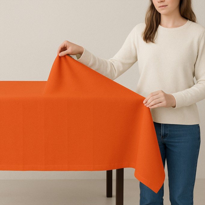 Burlington Fabric Orange Tkanina Stretch Panama 